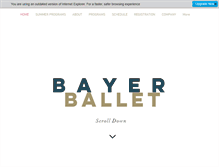 Tablet Screenshot of bayerballetacademy.com